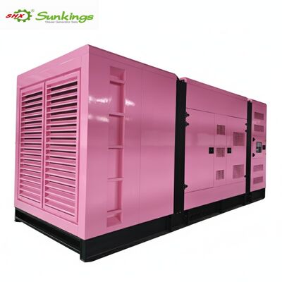 Customized 50/60 Hz Super Silent 800KW Pink Diesel Generator with ATS Stamford Alternator Canopy Box Option